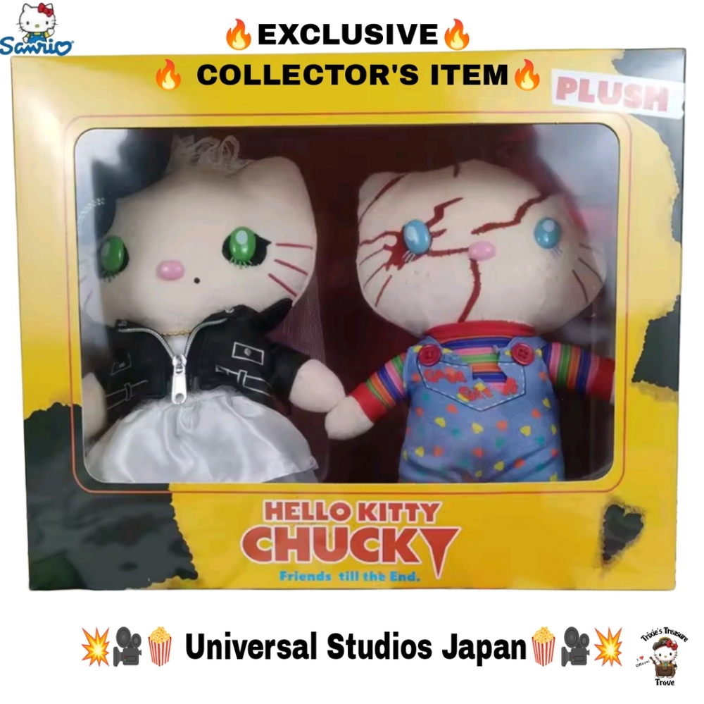 JAPAN EXCLUSIVE & COLLECTOR'S ITEM - Hello Kitty x Chucky 9 Inch Plushie Set